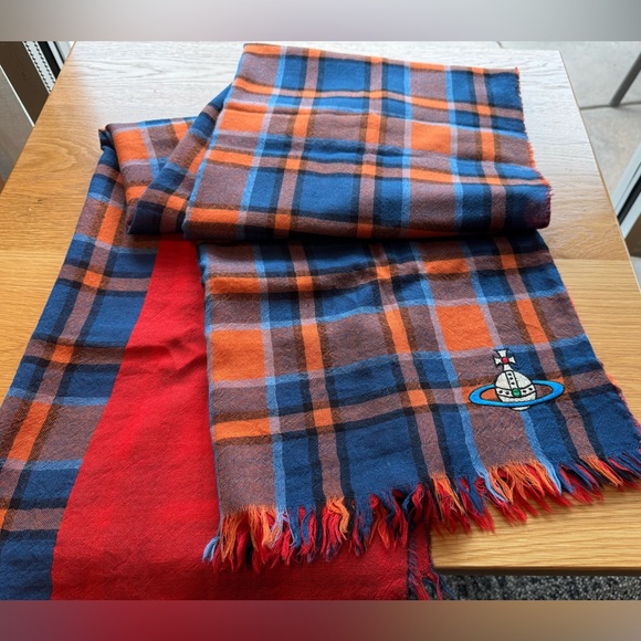 Vivienne Westwood scarf muffler shawl large ORB logo Japan Exclusive - Picture 9 of 16